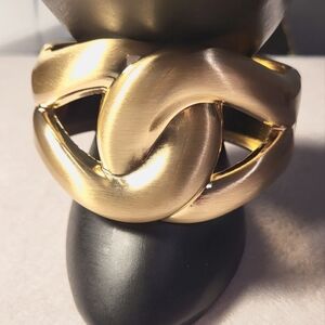 MATTED GOLDTONE HINGE BANGLE